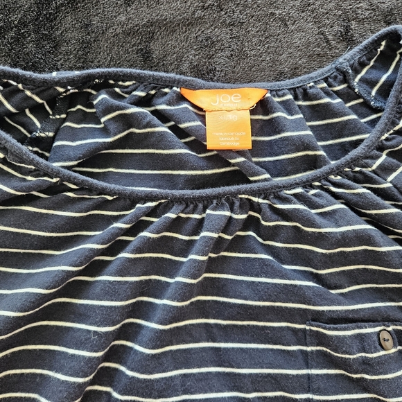 Striped black and white joe FRESH top soft office casual xl - Picture 3 of 5